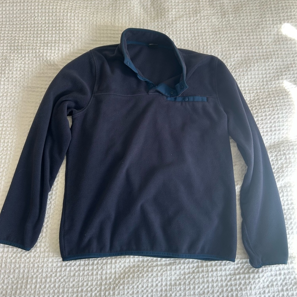 32 Degrees Heat Navy Snap-Front Fleece Pullover
